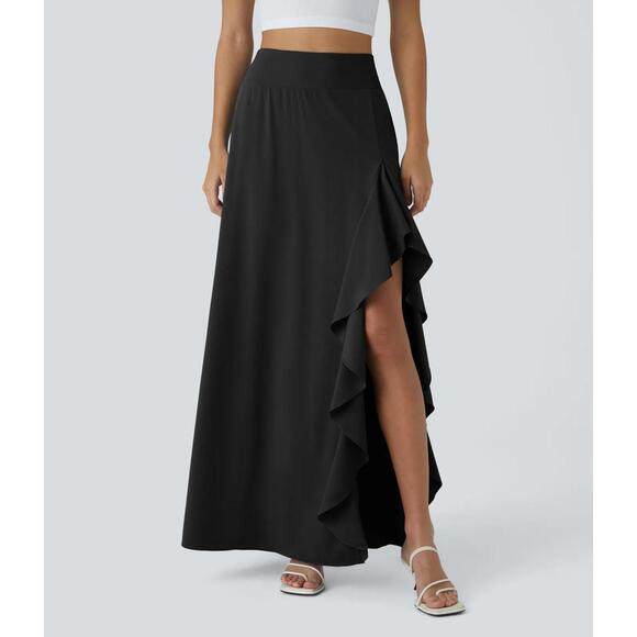 Halara Dresses & Skirts - NWT Halara Breezeful High Waisted Asymmetric 2-in-1 Maxi Casual Skirt Size Large